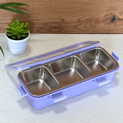 Sleek bento lunch box 3 compartment
