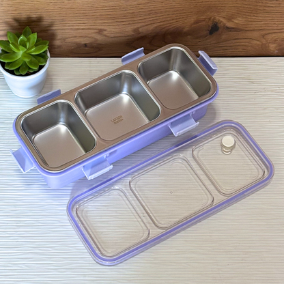 Sleek bento lunch box 3 compartment