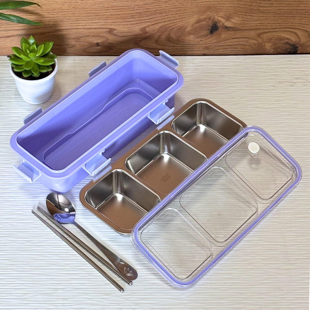Sleek bento lunch box 3 compartment