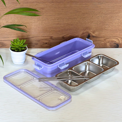 Sleek bento lunch box 3 compartment