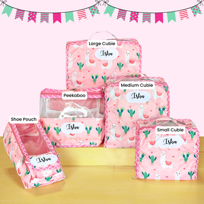 Set of pink storage 