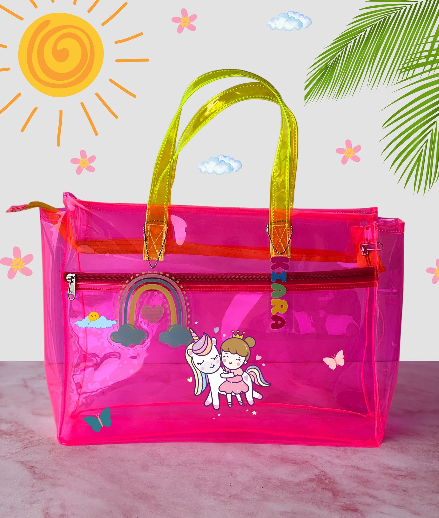 Pink Poppy Neon tote bag (Jelly tote)