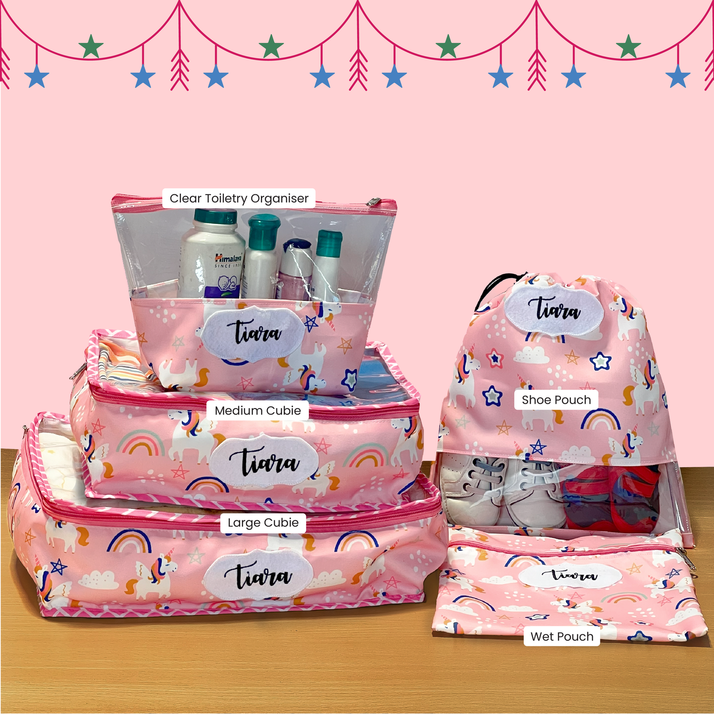 Kids travel pouch set 